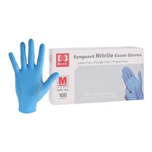 Synguard Nitrile Exam Gloves Medium Blue Non-Sterile, 10 BX/CA