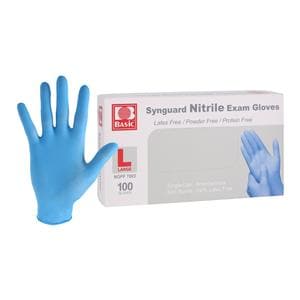 Synguard Nitrile Exam Gloves Large Blue Non-Sterile, 10 BX/CA