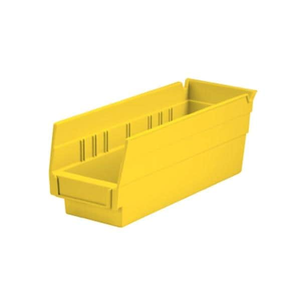 Shelf Bin Yellow Polymer With Label Holder 12x4x4" Ea