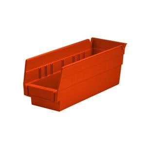 Shelf Bin Red Polymer With Label Holder 12x4x4" Ea