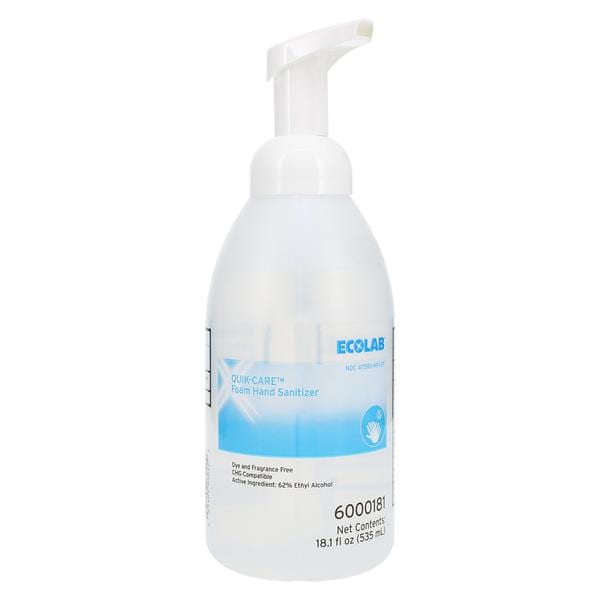 Quik-Care Foam Sanitizer 535 mL Pump Bottle Fragrance Free 12/Ca