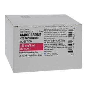 Amiodarone HCl Injection 50mg/mL SDV 3mL 25/Package