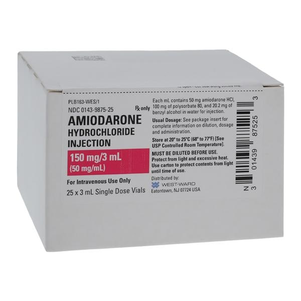 Amiodarone HCl Injection 50mg/mL SDV 3mL 25/Package