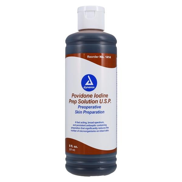 Prep Solution Povidone Iodine 10% 8oz, 24 BT/CA