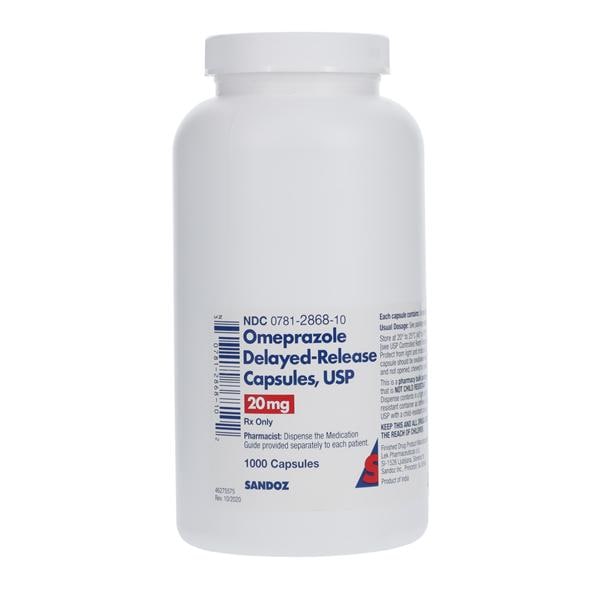 Omeprazole DR Delayed-Release Capsules 20mg Bottle 1000/Bottle Each