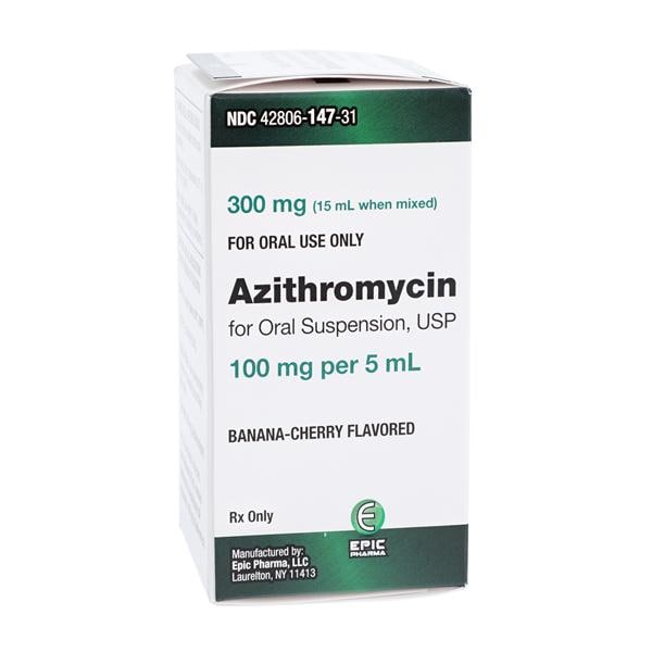 Azithromycin Oral Suspension 100mg/5mL Banana-Cherry Bottle 15mL Each