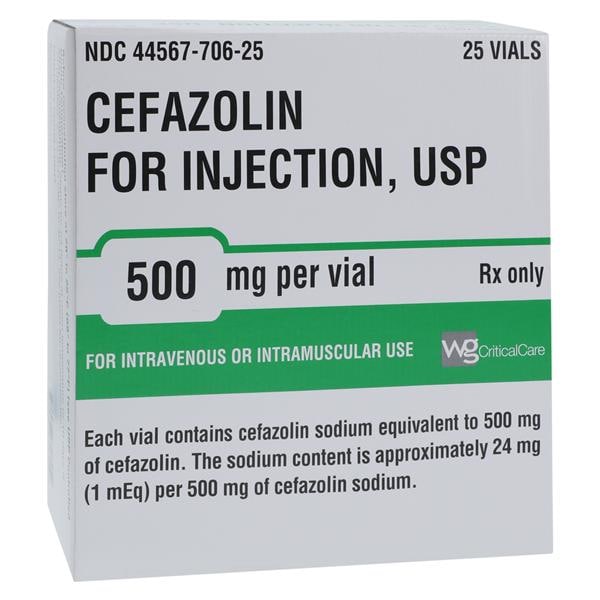 Cefazolin Injection 500mg/vl Powder Vial 25/Package