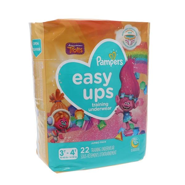 Pampers Easy Ups Training Underwear Moderate Pull On Girl 3T-4T 22/Pk