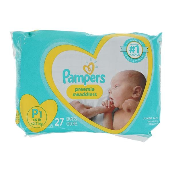 Pampers Swaddler Diapers Preemie to 6lbs 27/Pk, 4 PK/CA