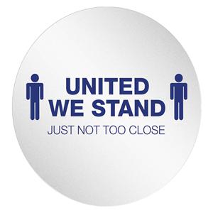 StandSafe Floor Sticker United We Stand Just Not Too Close 20 Crcl Clr/Blu 50/Pk