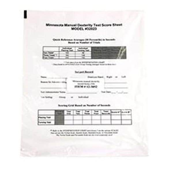 Minnesota Dexterity Test Forms For Manual Dexterity Test Score 1/St