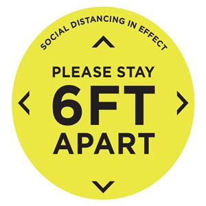 Social Distancing Floor Decal 6/Pk