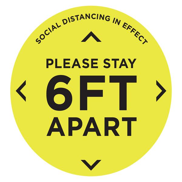 Social Distancing Floor Decal 6/Pk