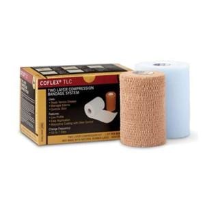 CoFlex TLC LS 2-Layer Compression Bandage Elastic/Foam 4"x4.4yd Tn/Wht NS 2x8/Ca