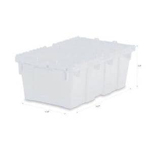 Storage Tote Semi-Clear HDPE With Integrated Hinged Lid 19.7x11.8x7.3" Ea