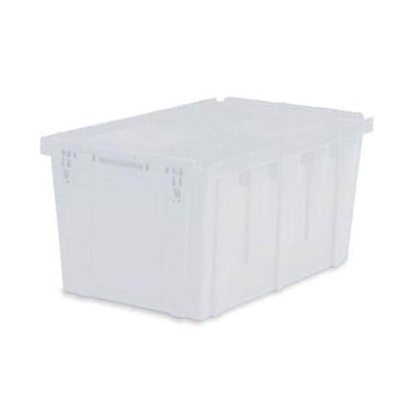 Storage Tote Semi-Clear HDPE With Integrated Hinged Lid 26.9x17x12.6" Ea