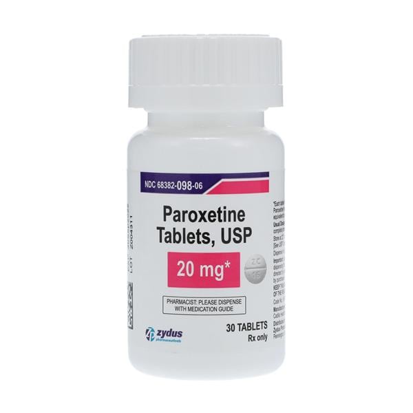 Paroxetine HCl Tablets 20mg Bottle 30/Bottle Each