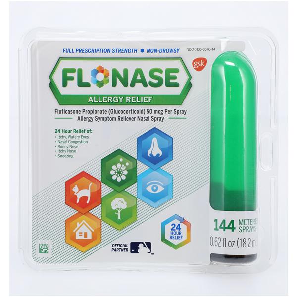 Flonase Allergy Spray 50mcg 144 Sprays .62oz/Bt, 12 BT/CA