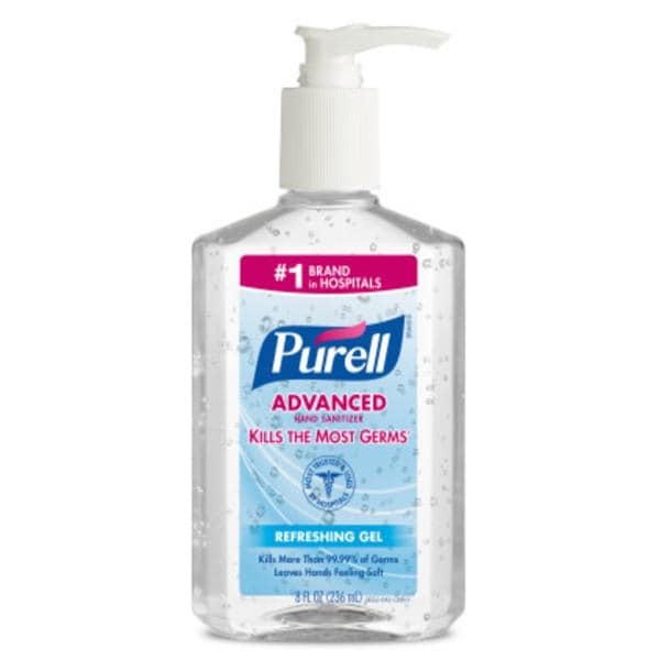 Purell Advanced Gel Sanitizer 8 oz Pump Bottle Fragrance Free Ea