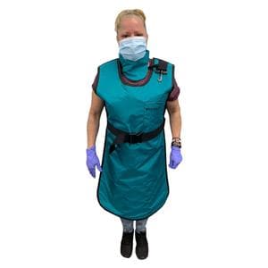 Coat Apron Teal 24x40" Lead Free With Thyroid Collar Ea