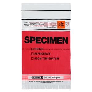 Lab Guard Specimen Bag Red Ziplock Pouch 100/Pk