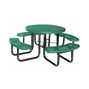 Round Expanded Metal Picnic Table Green Ea