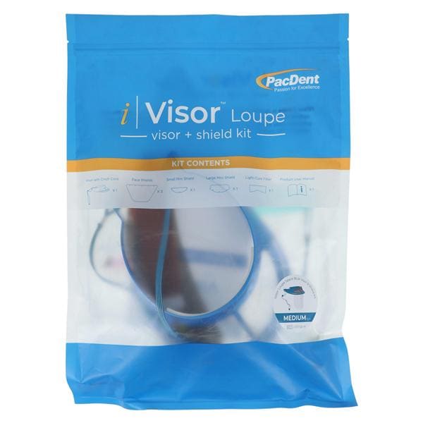 iVisor Loupe Shield Kit One Size Adjustable Space Blue Rsbl w/ 3 Rplcmnt Shld Ea