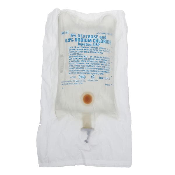 Injectable Solution Dextrose 5%/0.9% Sodium Chloride 500mL Bag 24/Ca