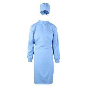 Isolation Gown Adult Small Blue Reusable Ea