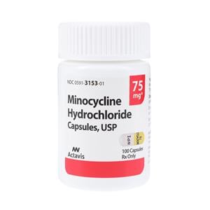 Minocycline HCl Capsules 75mg Bottle 100/Bottle Each