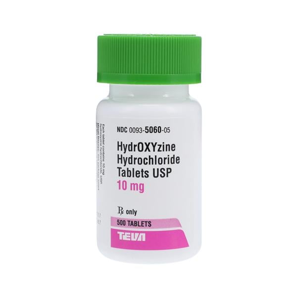 Hydroxyzine HCl Tablets 10mg Bottle 500/Bt