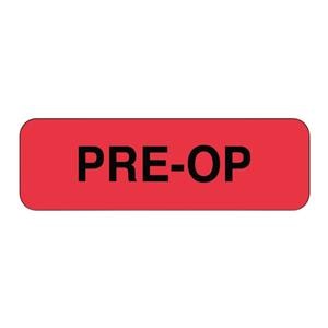 Lab Label Pre-Op Fluorescent Red 1-1/4x3/8" 1000/Rl