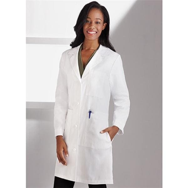 META Lab Coat 5 Pockets Long Sleeves 38 in White Womens Ea