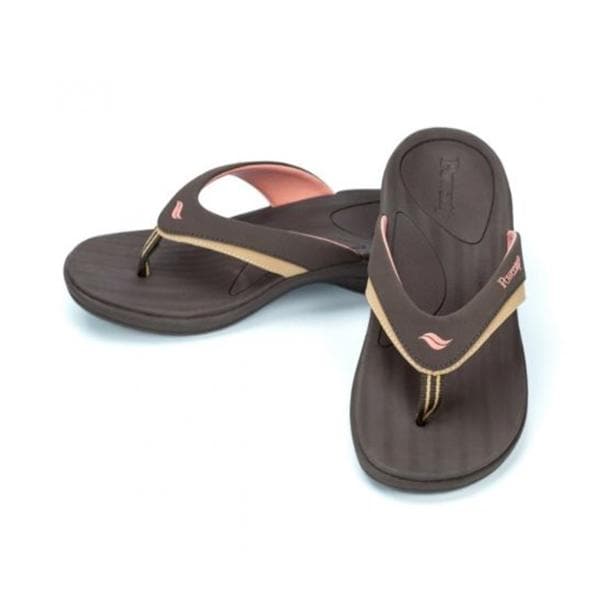 Powerstep Fusion Recovery Sandal Brown/Coral/Tan Women 7