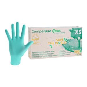 Sempermed Nitrile Exam Gloves X-Small Green Non-Sterile