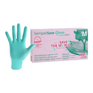 Sempermed Nitrile Exam Gloves Medium Green Non-Sterile, 10 BX/CA