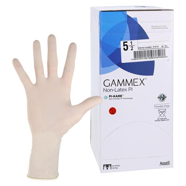 GAMMEX Non-Latex PI Polyisoprene Surgical Gloves 5.5 Standard White, 4 BX/CA