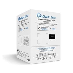 Bioclean Extra Latex Cleanroom Gloves Small Natural Sterile