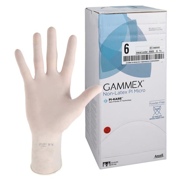 Gammex Synthetic Polyisoprene Surgical Gloves 6 White, 4 BX/CA