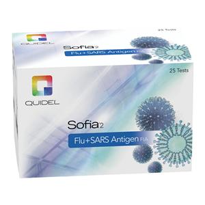 Sofia 2 Flu + SARS Antigen FIA Immunoassay CLIA Waived 25/Bx, 12 BX/CA