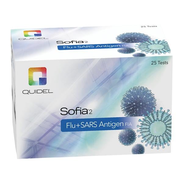 Sofia 2 Flu + SARS Antigen FIA Immunoassay CLIA Waived 25/Bx, 12 BX/CA