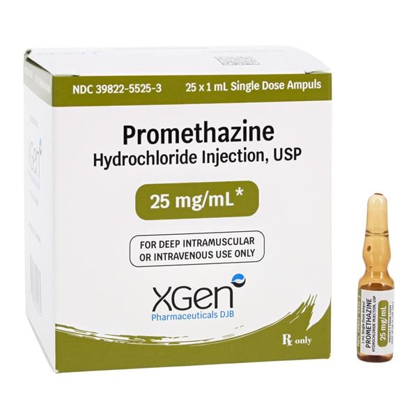 Promethazine HCl Injection 25mg/mL Ampule 1mL 25/Package