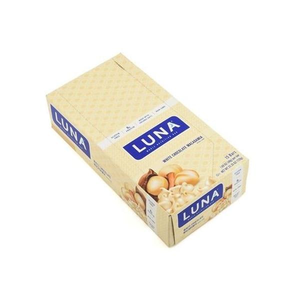 Luna Ntrtn Bar N GMO/GltnFr Wht Choc Macadamia 1.69oz Individually Wrapped 15/Bx