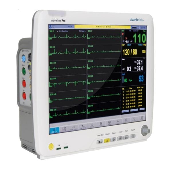 Waveline Pro Anesthesia Monitor Touch Screen Li-Ion Batt / Extrnl AC Ea