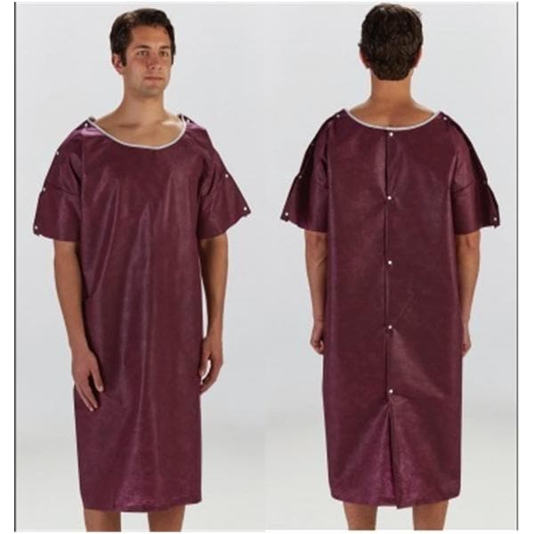 Exam Gown 30 in x 46 in Maroon Large Non Woven Disposable 30/Ca