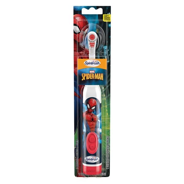 Arm & Hammer Spinbrush Battery Power Toothbrush Soft Spiderman Asst Clr Ea, 24 EA/CA