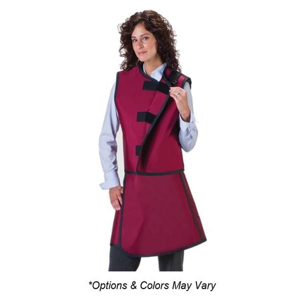 X-Ray Apron/Vest Burgundy Women Lead Vst 23x23/Aprn 21x41-46 .5 Frnt Prtctn Ea