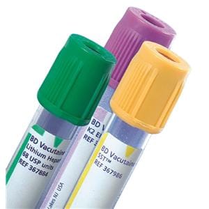 Vacutainer Venous Blood Collection Tube Green/Gray 8ml Plastic 100/Bx, 10 BX/CA