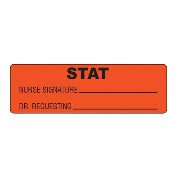 Label Stt Nrs Sgntr Dr Requesting Fluorescent Red/Black 0.75x2.5" 1000/Rl