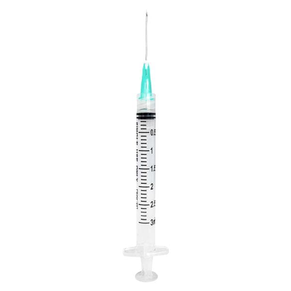 Luer Lock Syringe/Needle 25gx1" 3mL _ Low Dead Space 100/Bx